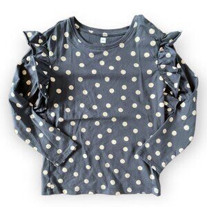 Tea Collection Ruffle Sleeve Polka Dot Shirt